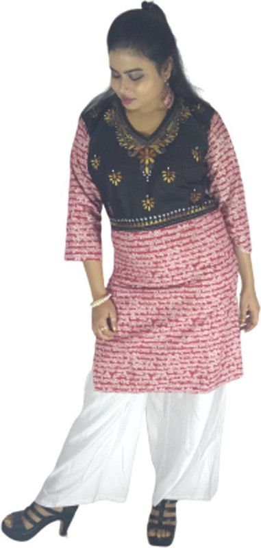 Women Ethnic Dress Red, Black Dress