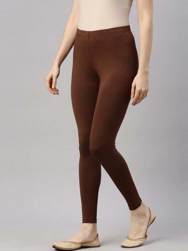 The Land Labo Ankle Length Western Wear Legging  (Brown, Solid)