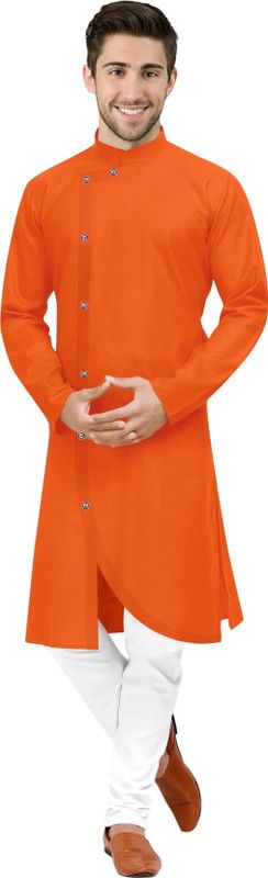 Men Kurta  (Orange)