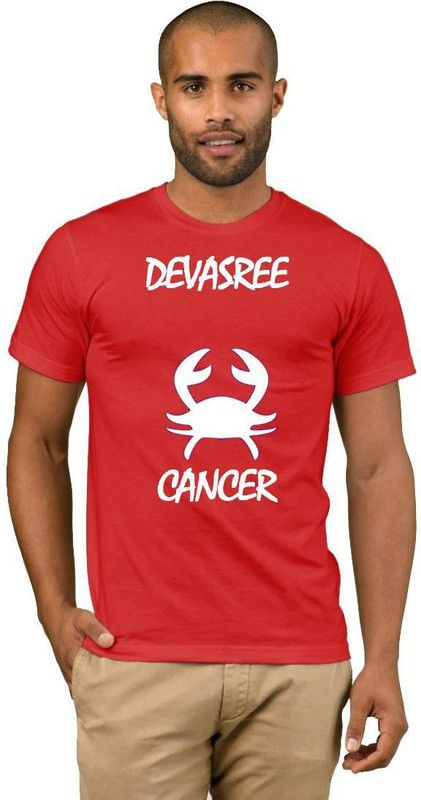 Devasree Zodiac Cancer Style Fashion V06 Men Printed Round Neck Cotton Blend Red T-Shirt
