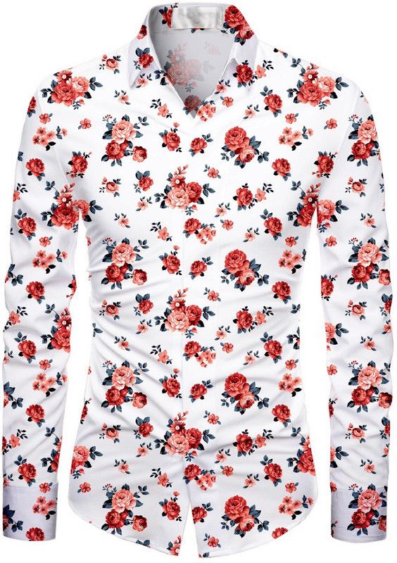 Unstitched Polyester Shirt Fabric Floral Print