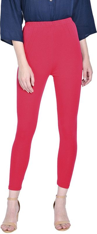 Soultrenz Ankle Length Western Wear Legging  (Pink, Solid)
