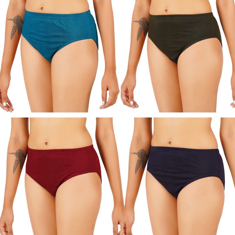 Women Hipster Green, Maroon, Blue, Dark Blue Panty