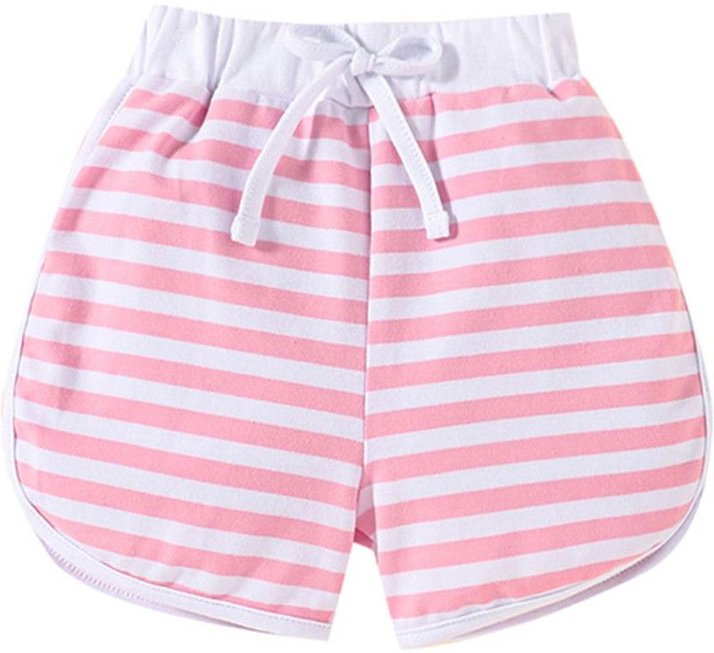 Short For Baby Girls Casual Striped Cotton Blend  (Pink, Pack of 1)