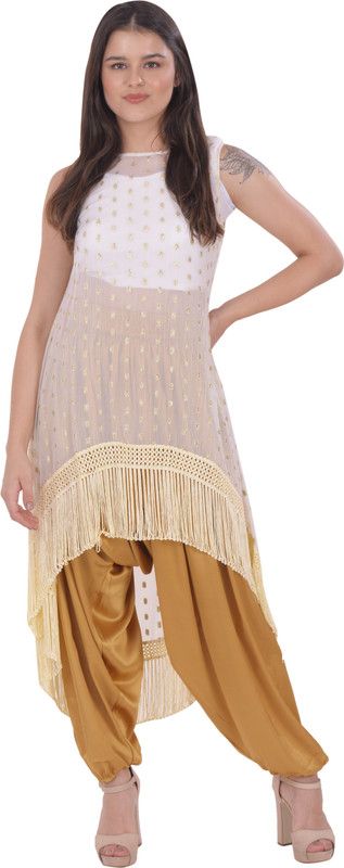 Women Chiffon Kurta and Dhoti Pant Set