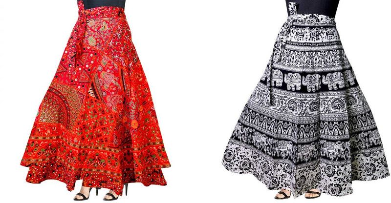 Women Animal Print, Floral Print Flared Multicolor Skirt