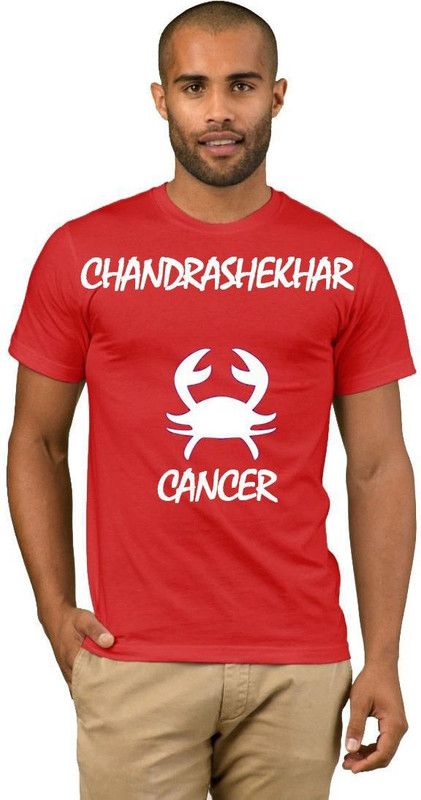 Chandrashekhar Zodiac Cancer Style Fashion V06 Men Printed Round Neck Cotton Blend Red T-Shirt