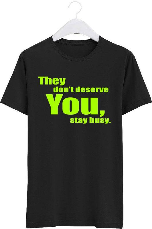 BG125 Men Printed Round Neck Poly Cotton Black T-Shirt