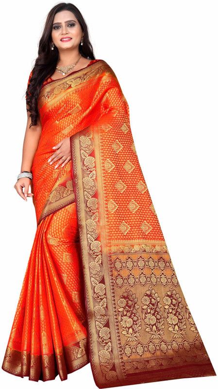 Kanjivaram Art Silk Saree  (Multicolor)
