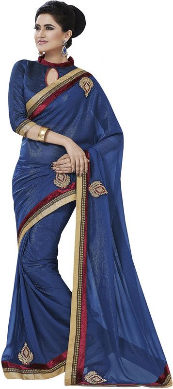 Self Design Bollywood Chiffon Saree  (Purple)