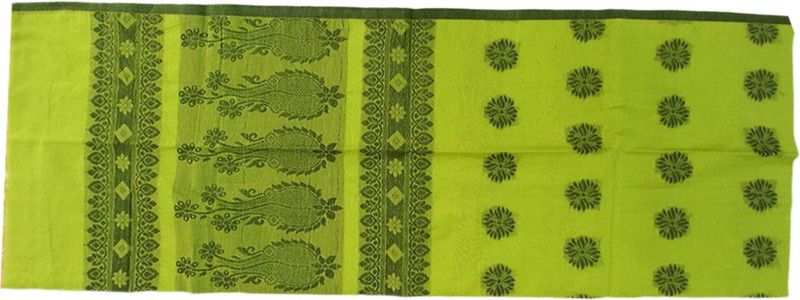 Self Design Kovai Cotton Blend Saree  (Green)