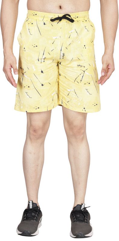 Printed Men Yellow Regular Shorts