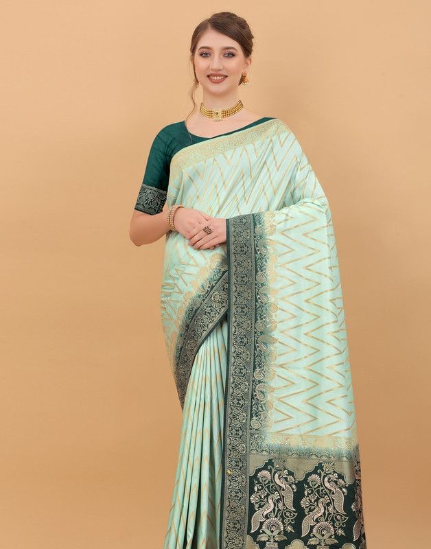 Woven, Solid/Plain Banarasi Jacquard, Art Silk Saree  (Multicolor)