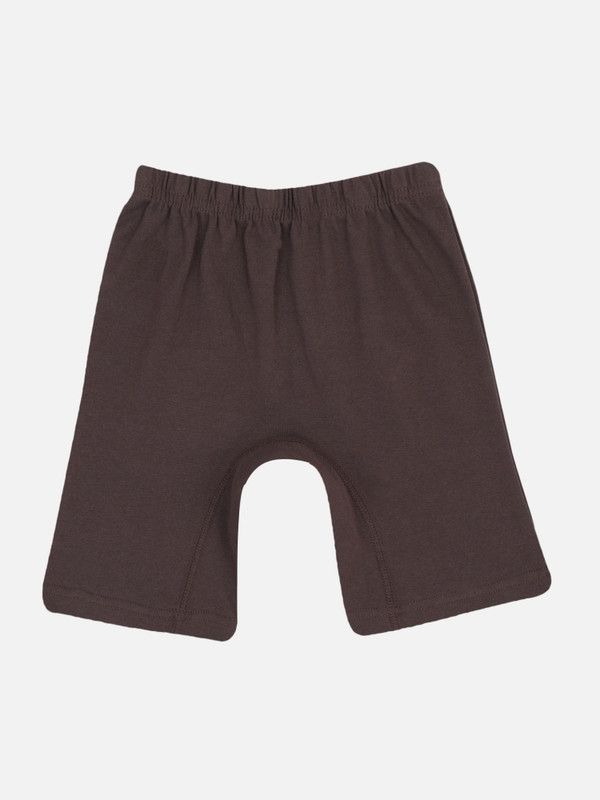 Short For Girls Casual Solid Cotton Lycra Blend  (Brown, Pack of 1)
