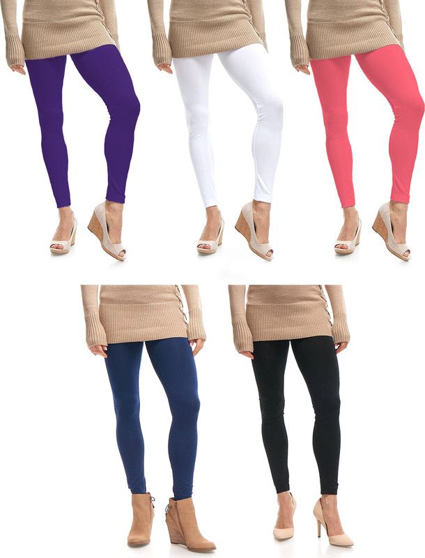 Omikka Ankle Length Ethnic Wear Legging  (Purple, Solid)