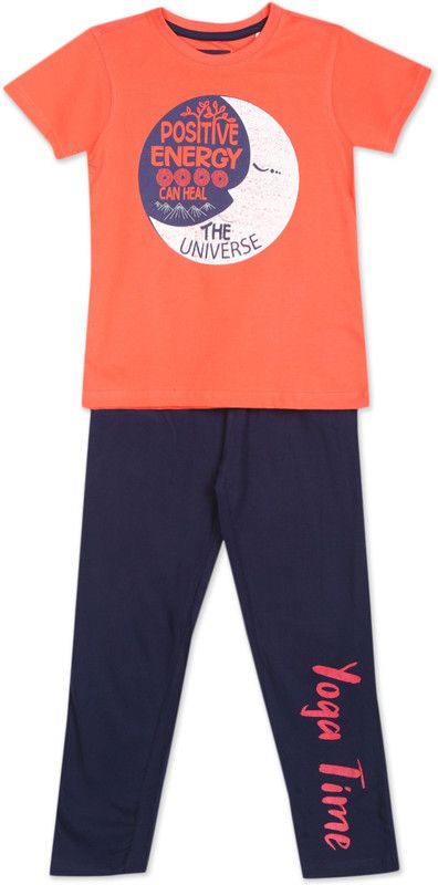Boys Casual Top Pant  (Pink)