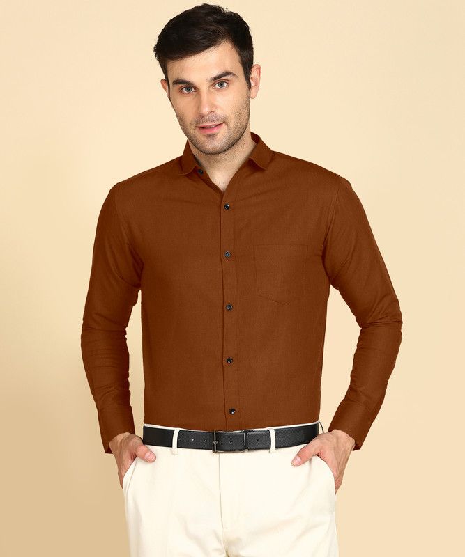 Men Regular, Slim, Tailored Fit Solid Slim Collar Formal Shirt