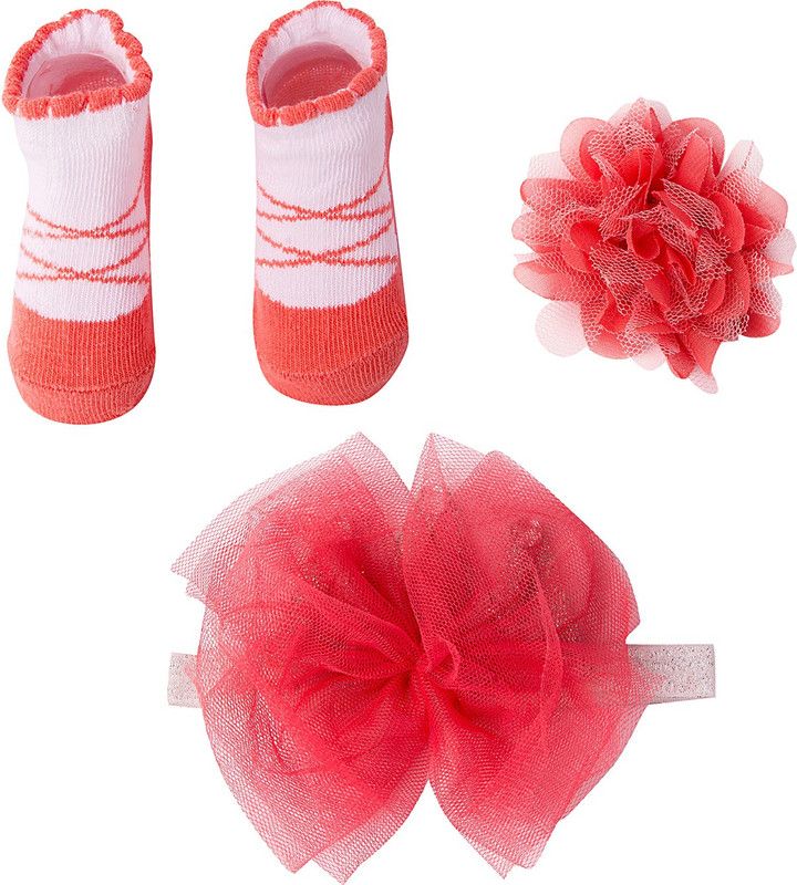 Baby Boys & Baby Girls Casual Socks Hairband, Hairclip  (Pink)