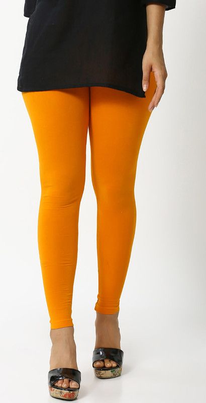 FUBAR Ankle Length Western Wear Legging  (Yellow, Solid)
