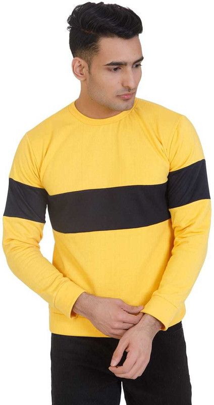 Men Full Sleeve Striped Reversible Sweatshirt