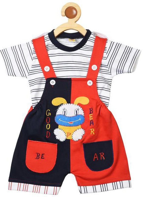 Baby Boys & Baby Girls Casual Dungaree T-shirt, Dungaree  (Multicolor)