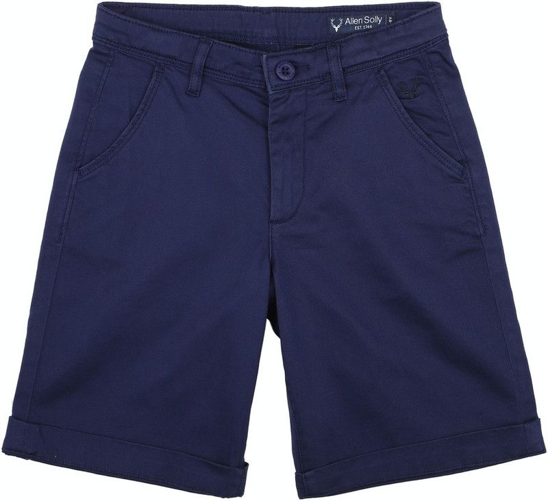 Short For Boys Casual Solid Cotton Lycra Blend  (Dark Blue, Pack of 1)