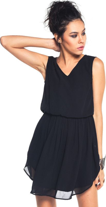 Women Blouson Black Dress