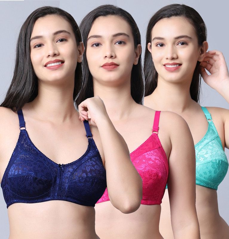 Pack of 3 Women Balconette Non Padded Bra  (Multicolor)