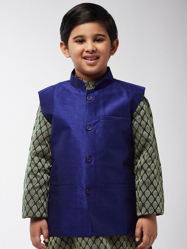 Boys Solid Ethnic Jacket