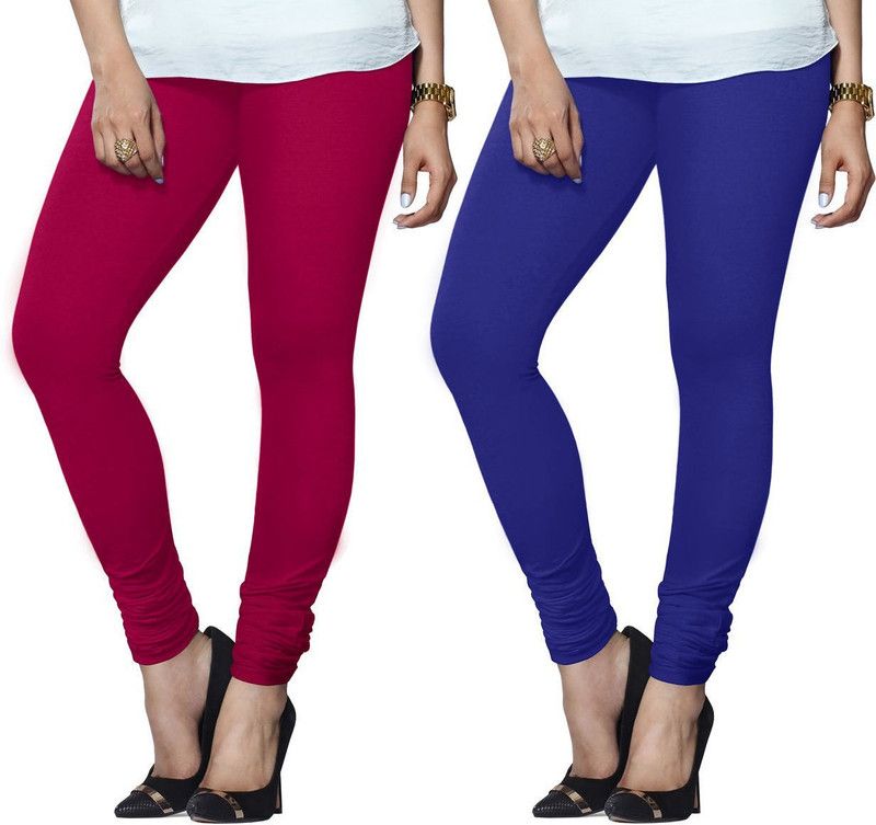 Lyra Churidar Ethnic Wear Legging  (Dark Blue, Pink, Solid)