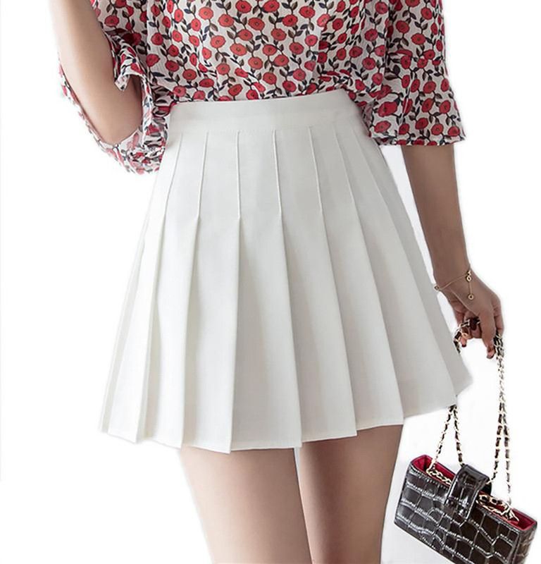 Women Solid A-line White Skirt