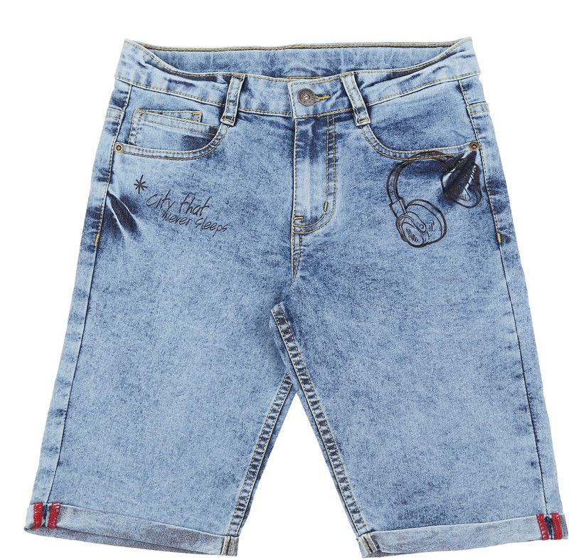 Short For Boys Casual Self Design Cotton Lycra Blend  (Light Blue, Pack of 1)