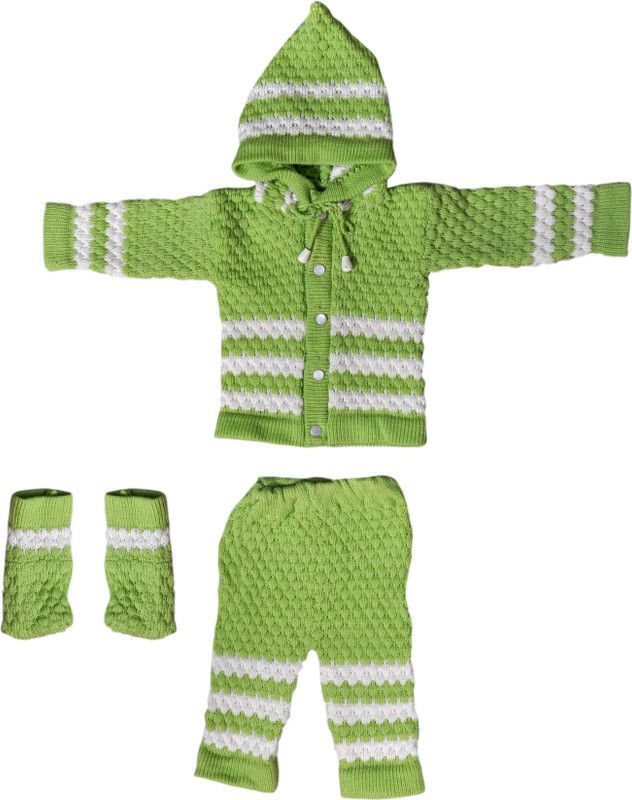 Baby Boys & Baby Girls Casual Sweater Pyjama, Bootie  (Green)