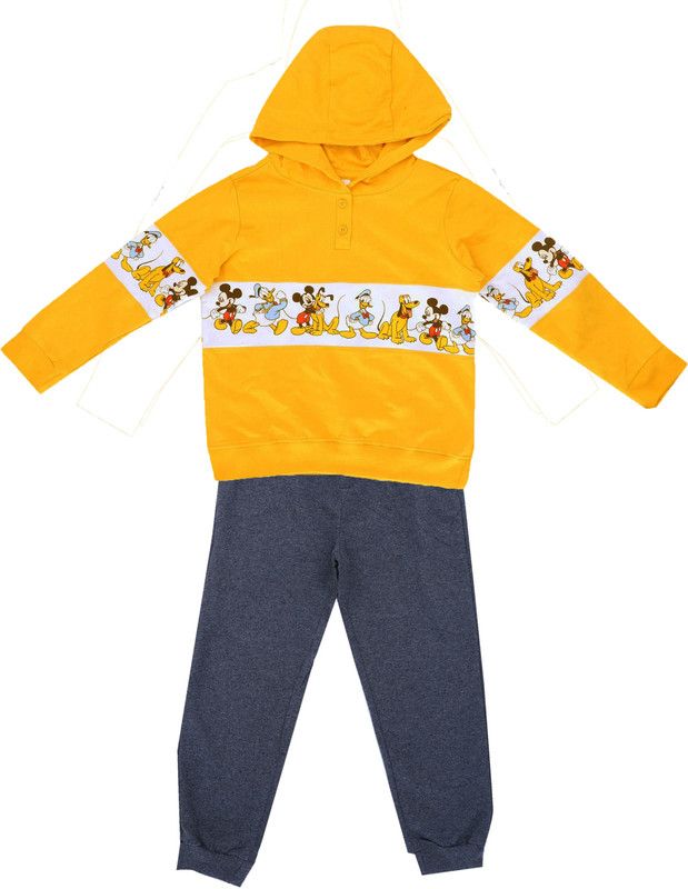 Boys Mickey Casual Track Suit Track Suit  (Yellow)