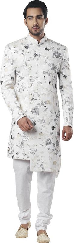 Men Polyester Ethnic Jacket and Pyjama Set