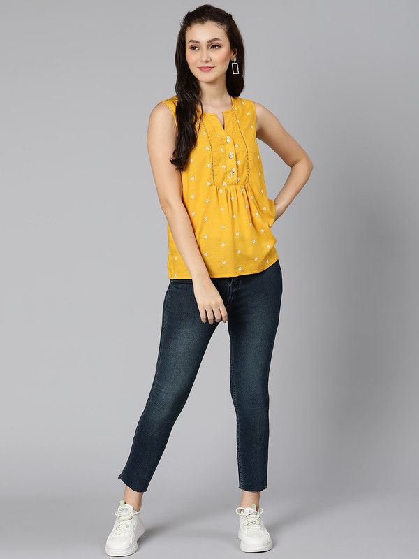Casual Women Yellow Top