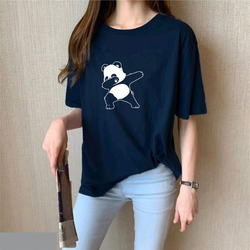 Printed Women Dark Blue T-Shirt