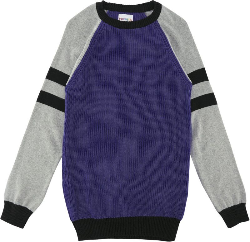 Girls Casual Acrylic Blend Sweater Top  (Blue, Pack of 1)