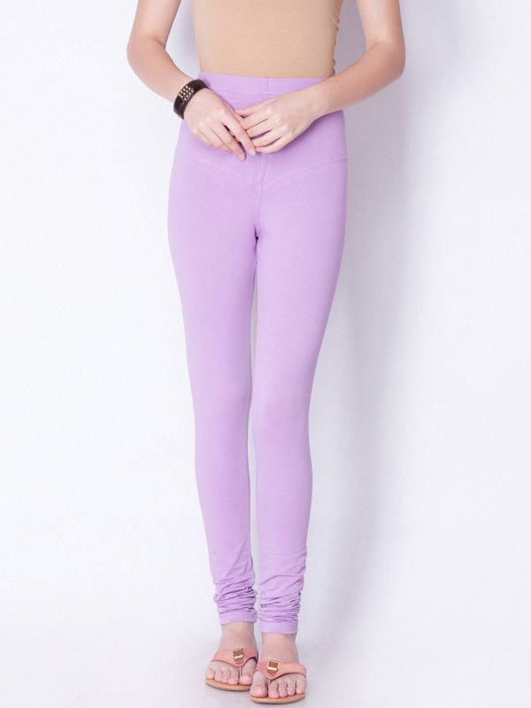 La Melodia Churidar Western Wear Legging  (Purple, Solid)