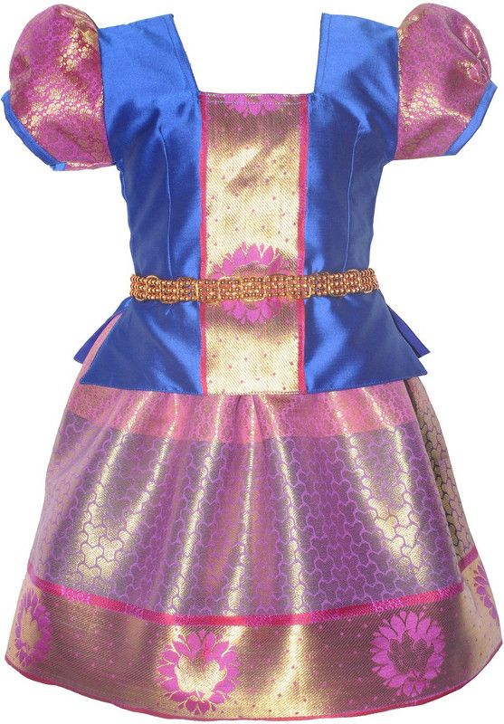 Indi Girls Lehenga Choli Ethnic Wear Self Design Lehenga Choli  (Gold, Pack of 1)