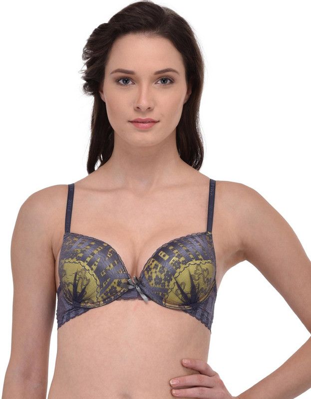 Women Push-up Heavily Padded Bra  (Grey)
