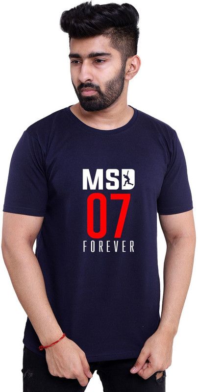 Men's Casual Regular Fit Cotton Printed T-Shirt for Men|Men's Casual T-Shirts|Men's T-Shirt Men Printed Round Neck Cotton Blend Blue T-Shirt