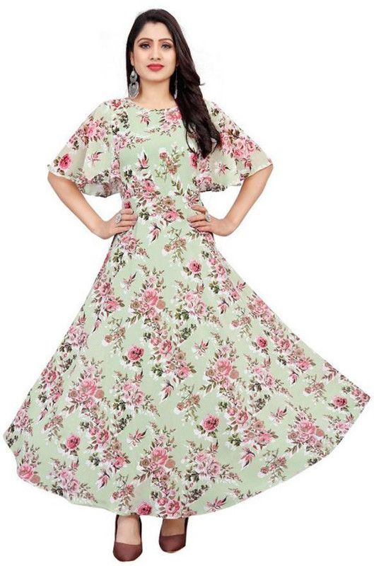 Flared/A-line Gown  (Light Green)