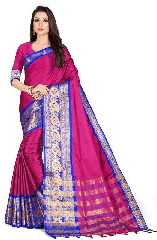 Woven Arani Pattu Art Silk Saree  (Pink)