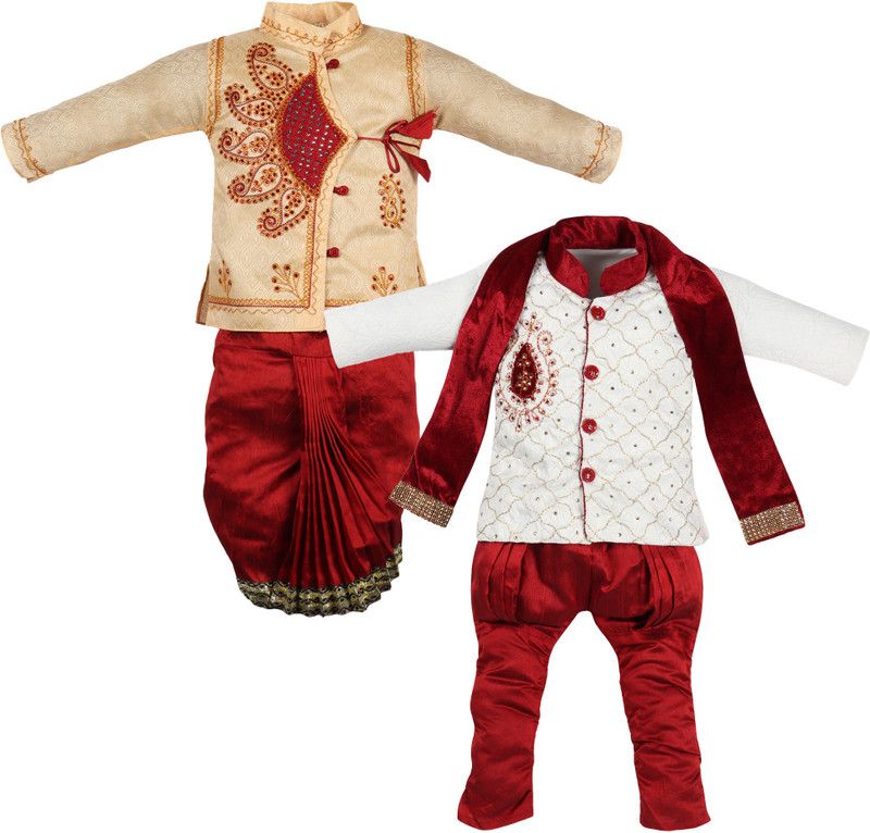 Boys Party(Festive) Dress Dhoti Pant  (White)