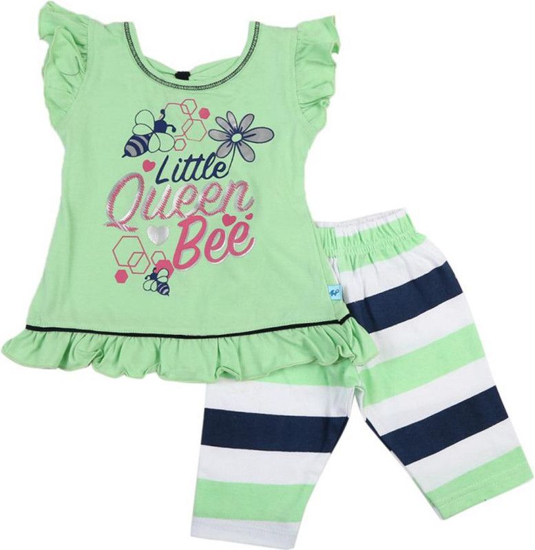 Baby Girls Casual Top Capri  (Green)