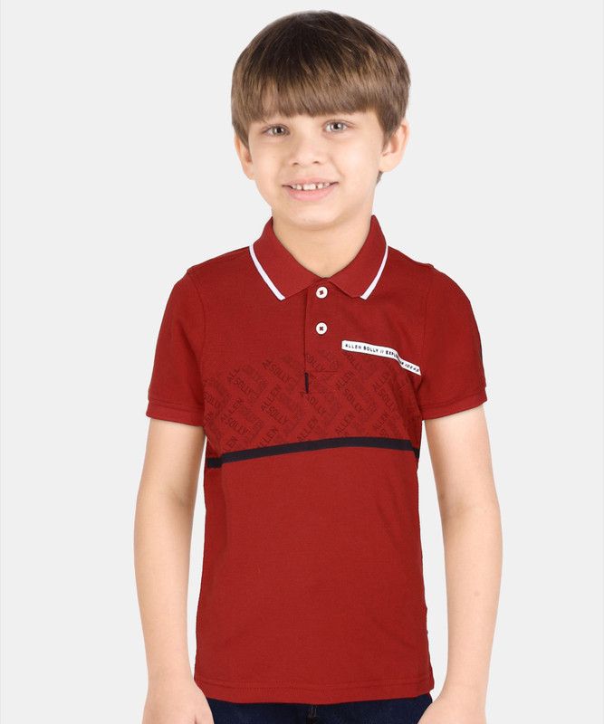 Boys Solid Polycotton T Shirt  (Red, Pack of 1)