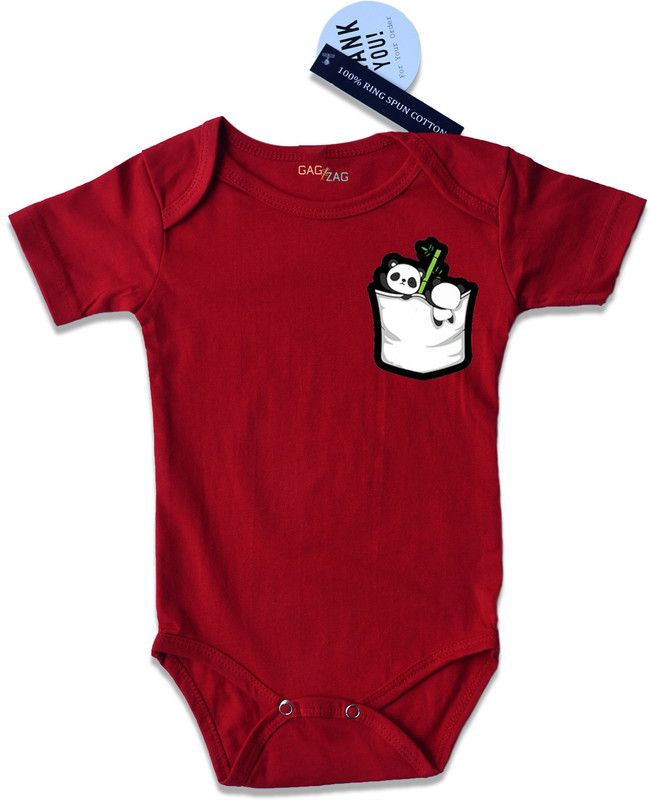 Romper For Baby Boys & Baby Girls Graphic Print Hosiery  (Red, Pack of 1)