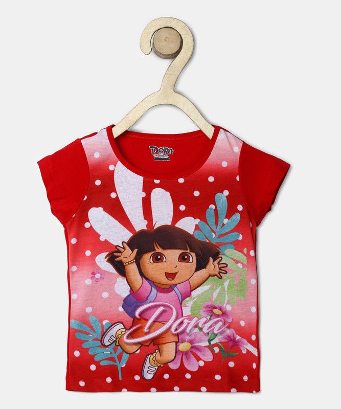 Dora Baby Girls Casual Cotton Top  (Multicolor, Pack of 1)
