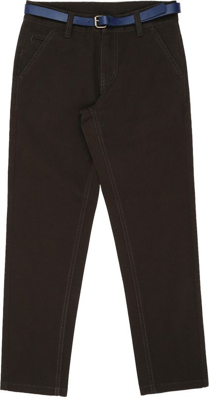 Boys Tapered Dark Green Cotton Blend Trousers
